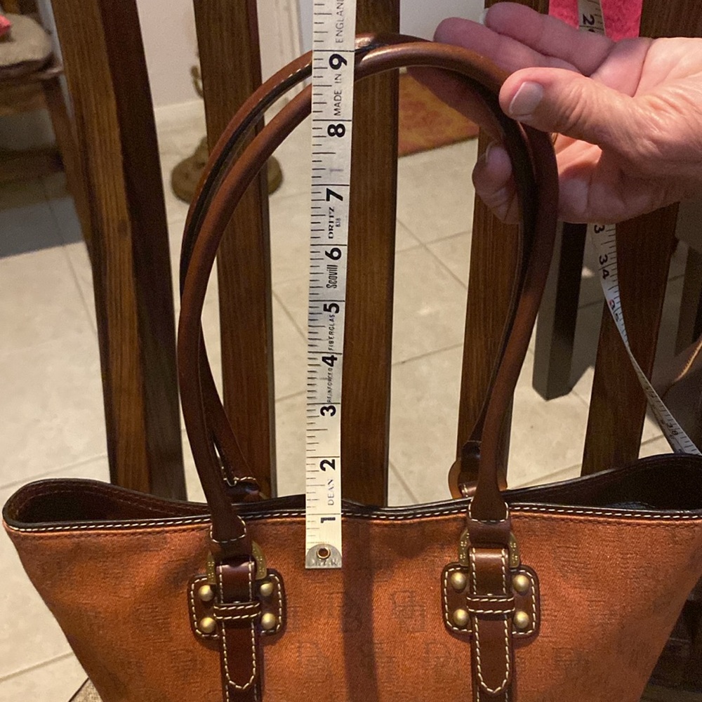 Dooney & Bourke Pumpkin Burnt Orange Monogram Canvas Small Tote,New without tags - Picture 5 of 15